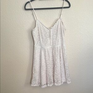 White Lace Spaghetti Strap Dress